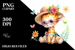 Colorful Summer Giraffe Dress | Clipart Product Image 1