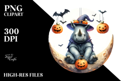 Rhino Dressed for Halloween, Transparent PNG Product Image 2