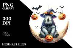 Rhino Dressed for Halloween, Transparent PNG Product Image 2