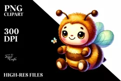 Smiling Cute Baby Bee Plush, PNG Product Image 2