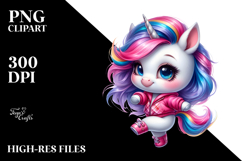 Cute Baby Unicorn Sitting PNG Product Image 2