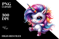Dancing Baby Unicorn in Vibrant Colors PNG Product Image 2