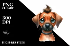 Watercolor Cute Baby Rhodesian Ridgeback | Clipart Product Image 1