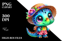 Crazy Cute Baby Dinosaur PNG Product Image 2