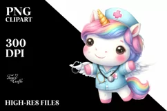 Cute Baby Unicorn Nurse | Sublimation | Clipart Product Image 1