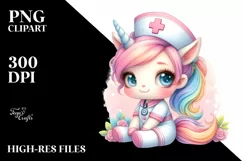 Cute Baby Unicorn Nurse | Clipart Product Image 1