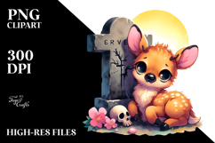 Cute Baby Elk with Grave Clipart Product Image 2