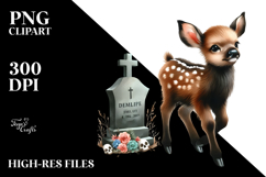 Cute Baby Elk with Grave Clipart Product Image 2