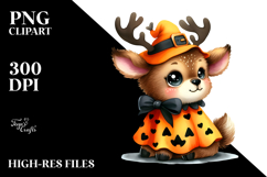 Cute Elk Dressed for Halloween in Style of PNG Product Image 2