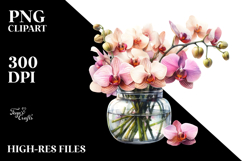 Large Orchid Jar | Clipart Product Image 2