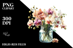 Large Orchid Jar | Clipart Product Image 2