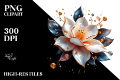 Abstract Glossy Gardenia PNG Product Image 2