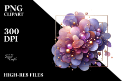 Shiny Violet with Golden Insertions, Transparent PNG Product Image 2