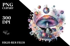 Colorful Magical Mushroom | Watercolor Clipart Product Image 3