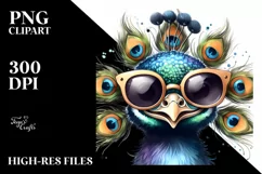 Funny Cute Peacock Portrait | Sublimation Clipart Product Image 1
