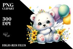 Colorful Baby Polar Bear PNG Product Image 3