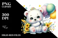 Colorful Baby Polar Bear PNG Product Image 3