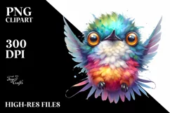 Colorful Layered Hummingbird | Watercolor Clipart Product Image 3