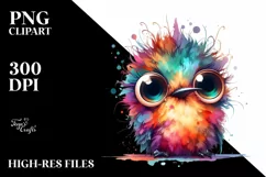 Colorful Layered Hummingbird | Watercolor Clipart Product Image 1