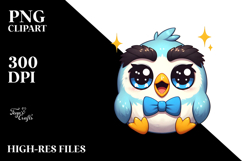 Cute Cartoon Bird with Bow Tie, Transparent PNG Product Image 2