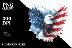 Watercolor Patriotic Bald Eagle in USA Colors Product Image 1