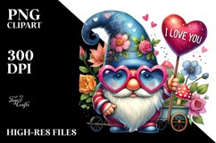 Valentines Gnome with Sunglasses PNG Product Image 2