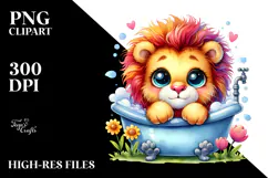 Baby Lion Bathtub PNG Product Image 2
