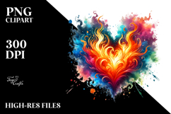 Fire Heart Digital Painting PNG Product Image 2