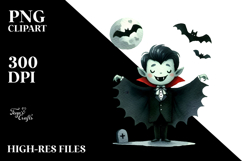 Cool Halloween Vampire Clipart, White Background Product Image 2