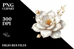 Shiny Gardenia with Golden Insertions | Clipart Product Image 3