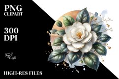 Shiny Gardenia with Golden Insertions | Clipart Product Image 1