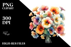 Colorful Nasturtium Bouquet | Sublimation | Clipart Product Image 3