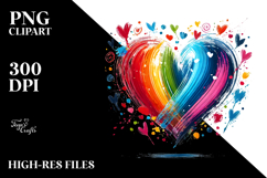 Simple Paintbrush Style Heart PNG Product Image 2