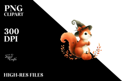 Simple Halloween Squirrel Watercolor Design, Transparent PNG Product Image 2