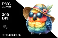 Colorful Baby Parrot with Sun Accessories | Sublimation Product Image 1