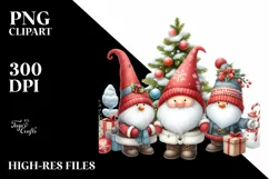 Cute Snowman in Winter Scenery with Christmas Ornaments PNG Product Image 1