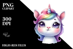 Funny Baby Face Unicorn PNG Product Image 2
