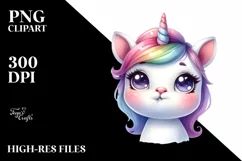 Funny Baby Face Unicorn PNG Product Image 3