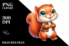 Happy Baby Squirrel Phishing Road | Sublimation Clipart Product Image 1