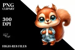 Happy Baby Squirrel Phishing Road | Sublimation Clipart Product Image 1