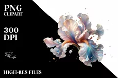 Abstract Pastel Azalea with Golden Insertions, PNG Product Image 6
