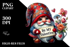 Detailed Valentines Gnome with Large Hat PNG Product Image 2