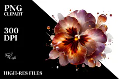 Abstract Golden Pansy with -like Material PNG Product Image 2