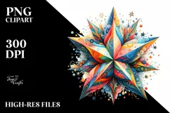 Colorful Vibrant Star | Sublimation Clipart Product Image 3