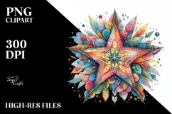 Colorful Vibrant Star | Sublimation Clipart Product Image 1
