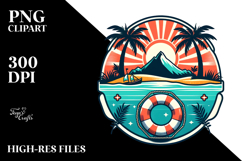 Retro Tropical Island Beach Buoy, PNG Product Image 2