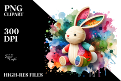 Colorful Bunny Wood PNG Product Image 2