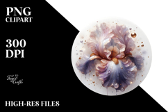 Abstract Iris with Golden Insertions PNG Product Image 2