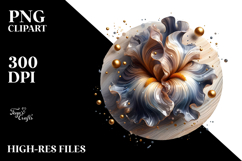 Abstract Iris with Golden Insertions PNG Product Image 2