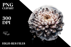 Glossy Chrysanthemum made of like Material | Watercolor Product Image 2